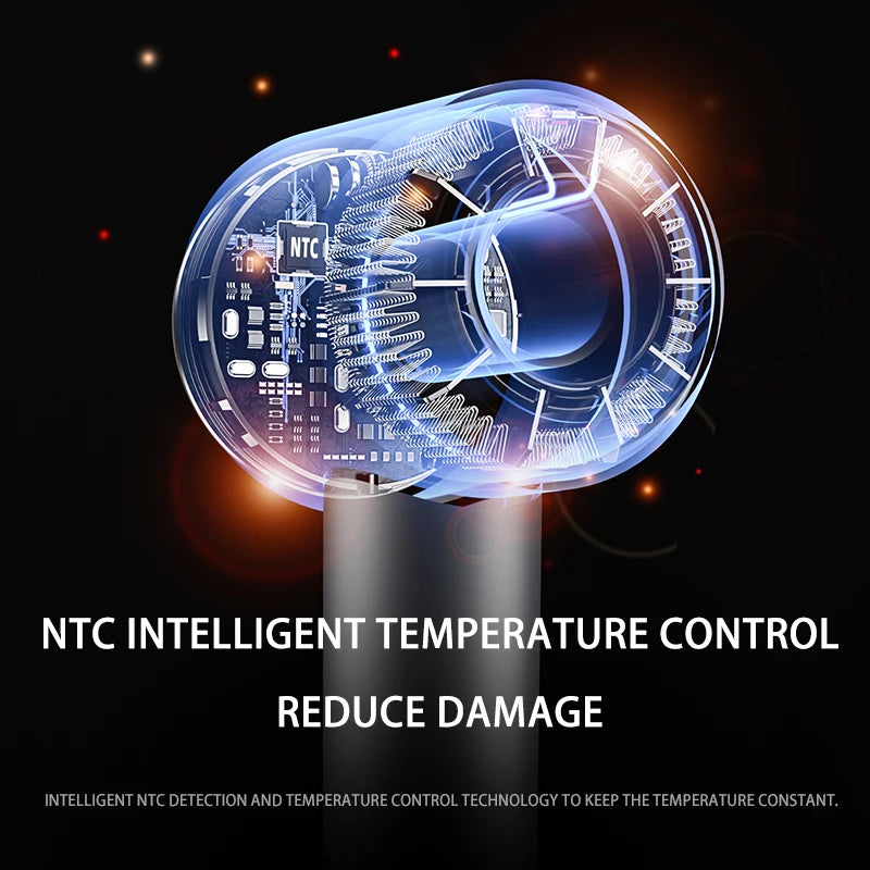 High Speed Electric Hair Dryer High Power 1600W Negative Ion Hair Care Fast Drying Low Noise No Hair Injury