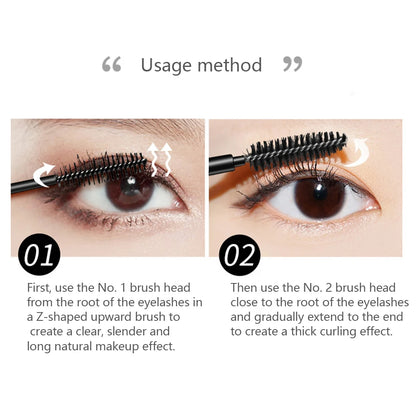 2 in 1 Curling Mascara Eye Cosmetics Waterproof Long Lasting Not Blooming Black Natural Thick Curling Lengthening Mascara Makeup.
