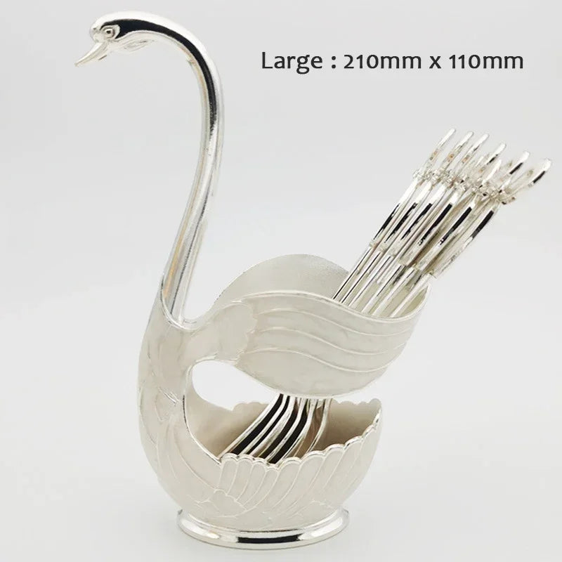 Swan-Shaped Cutlery Holder, Elegant Spoon and Fork Base, Luxury Tableware Storage, Stylish Kitchen Decor and Organizer for Home