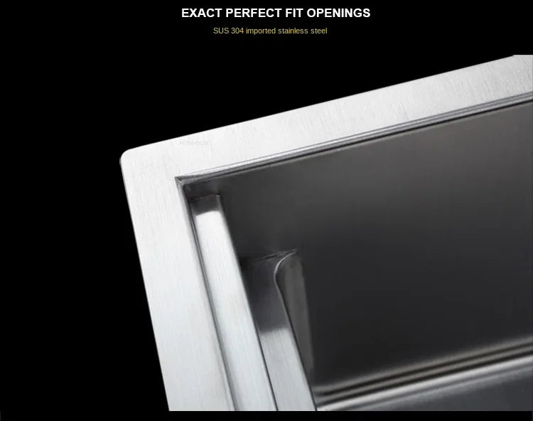 Hidden Stainless Steel Kitchen Sinks Modern Kitchen Accessories with Cover Kitchen Sink Dish Drainer Light Luxury Single Tank L