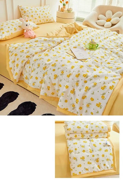 1pc Thin Duvet for Summer Quilt Single/Double/Queen Size Comforter Printed Blanket Home Soft Bedspread edredones (No Pillowcase)