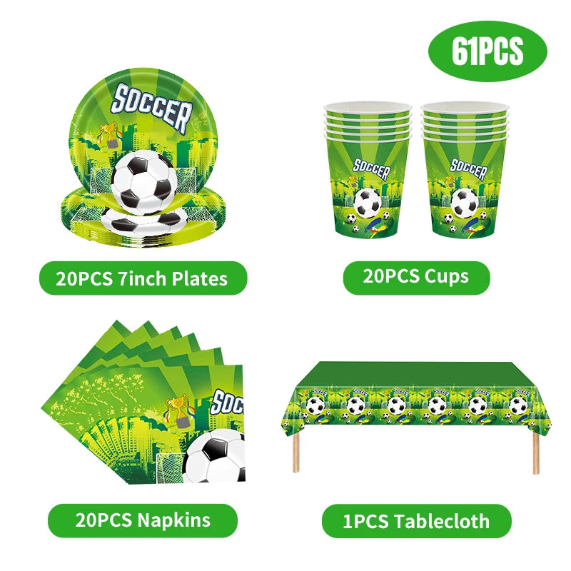Fußball Geburtstag Dekoration Party Supplies Geschirr Luftballons Set Süßigkeiten Geschenkboxen Fußball Geburtstagsgeschenke Kinder Geburtstagsgeschenke.