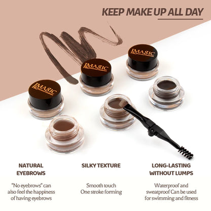 IMAGIC Professional Eyebrow Gel 6 Colors Eyebrow Enhancer Brow Enhancers Tint Makeup Eyebrow Brown With Brow Brush Tools.