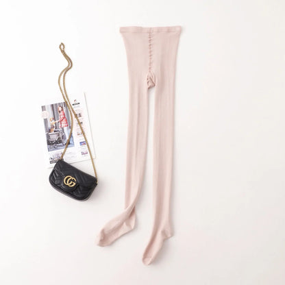 Women's Autumn and Winter Mulberry Silk Blend Tights Slim High Waist Skinny Anti-Hook Thick Warm Leggings Tights Stockings