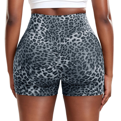 Sexy Booty Shorts Women Quick Drying Push Up Femme Shorts High Waist Workout Gym Shorts Stripe Leopard Fitness Running Shorts