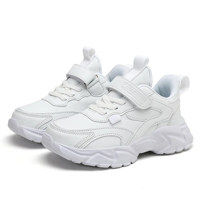 Sport Girl Casual Shoe Leather 5-16Years Boy Tenis Shoe Outdoor Children Running Sneaker Anti Slip Soft Sole Walking Footwear