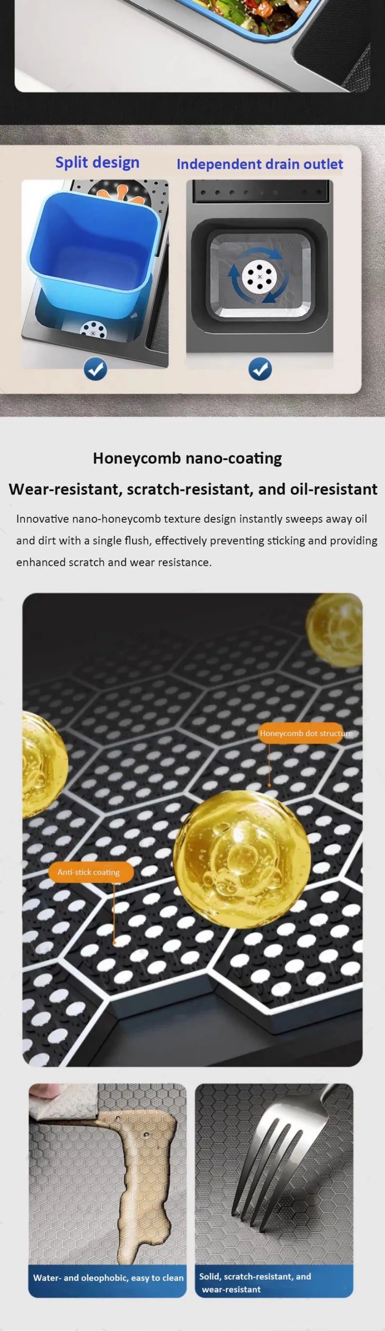 spülbecken küchen new design High-end kitchen sink Knife holder with integrated whale-shaped faucet storage trash can 82*48cm