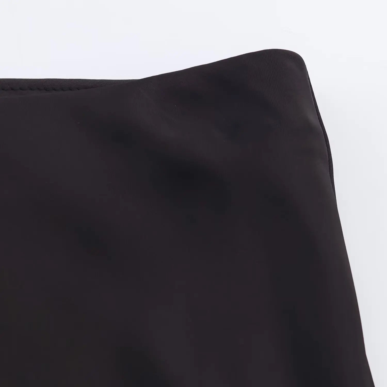 KONDALA Women Elegant Luxury Satin Lace Brown Black Skirt Long Straight Skirt 2025 New Spring Autumn Fashion Party Mujer Skirt.