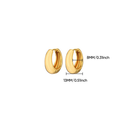 Classic Hoop Earrings for Women Girls Gold Color Chunky Stainless Steel Earrings 2025 Trend New in Minimalist Ear Jewelry aretes.