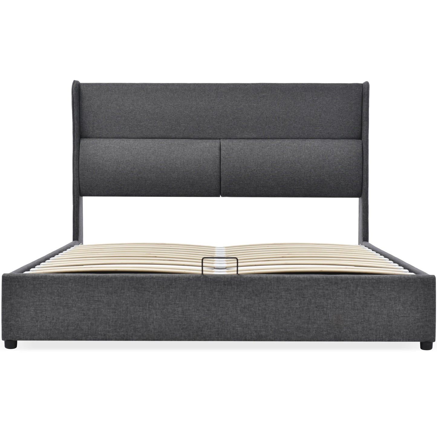 KOMHTOM Polsterbett Doppelbett, Verstellbare Kopfstützen, Stauraumbett, ohne Matratze