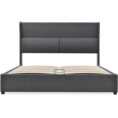 KOMHTOM Polsterbett Doppelbett, Verstellbare Kopfstützen, Stauraumbett, ohne Matratze