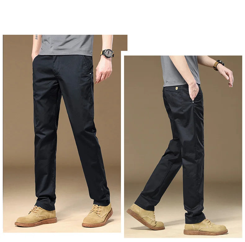 2024 Autumn New Men's Pants 97%Cotton Solid Color Work Wear Casual Pant Wide Korean Y2k Clothing Jogger Cargo Trousers Male.