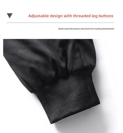 Men's Down Pants Autumn Winter New Solid Color Thickened Warm Outdoor Travel Adventure Harem Pants Men's Plus Size Casual Pants.