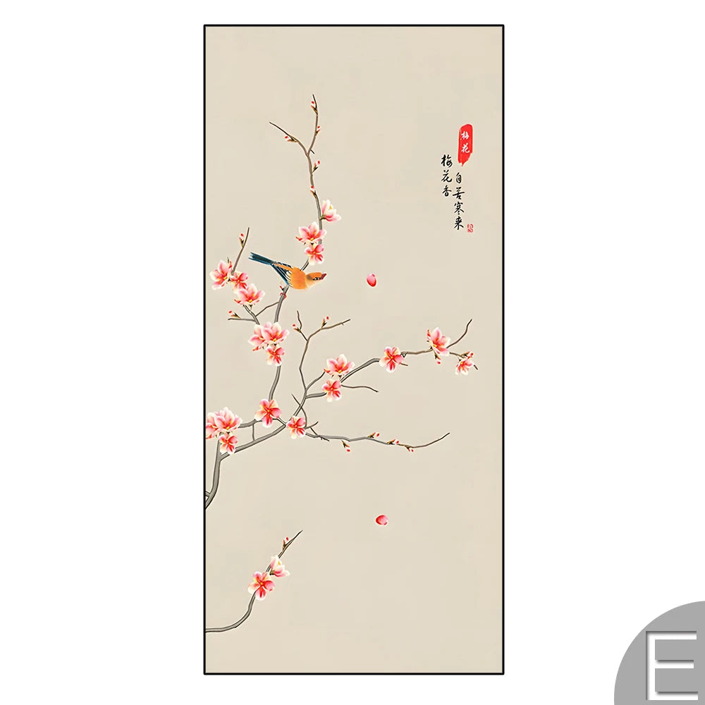 Chinese Simple Ink Art Canvas Poster Flower And Bird Wall Painting Prints Pictures Bedroom Corridor Living Room Decoration Mural