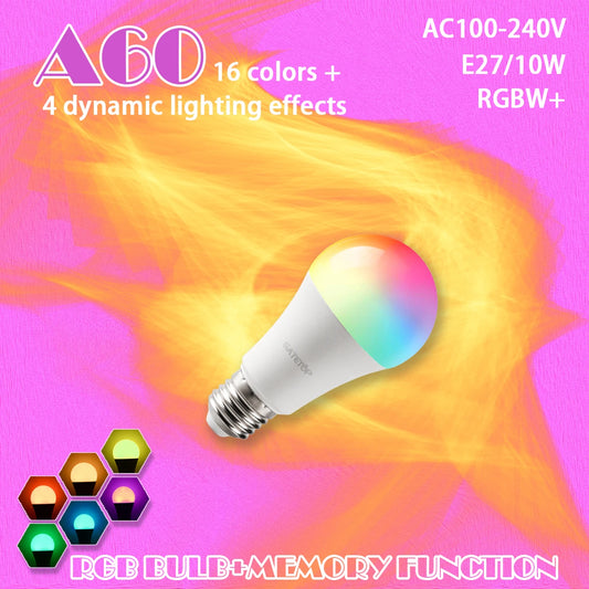 E27 RGB LED Bulb Base 24 Key Remote Control Dimmable 10W RED Blue AC220V 110V Colorful Change for Bedroom Living Room Desk Lamp.