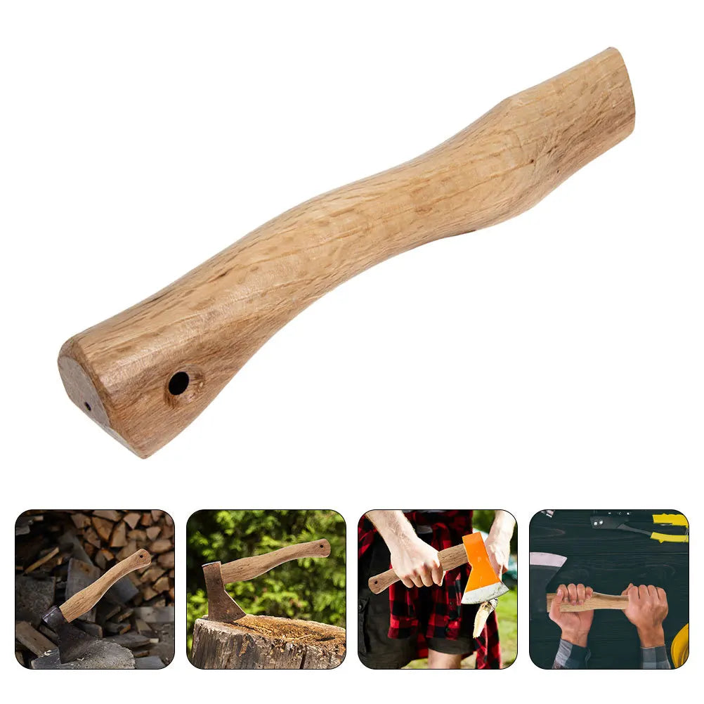 2-teiliger Ersatz-Axtengriff aus massivem Holz, dicke, gleichmäßige Struktur, schräges Design, einfach zu installieren, breite Kompatibilität mit Achsen