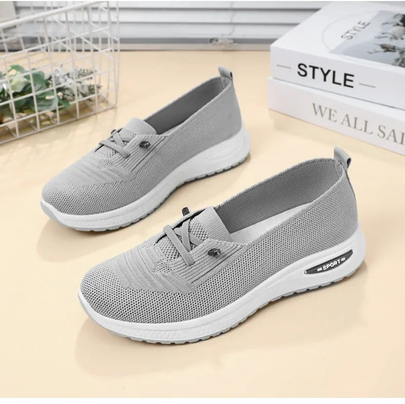2024 Women's Casual Shoes Fashion Breathable Walking Flat Bottom Sports Shoes Women's Fitness Large Pink Women's Shoes 36-43.