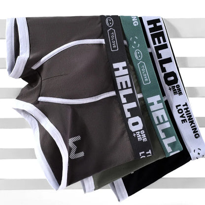 1/3PCS männer Boxer Baumwolle Shorts Höschen Weichen Brief Gürtel Atmungs Mode Sport Männer Boxer Mid-taille vier Ecke Hosen