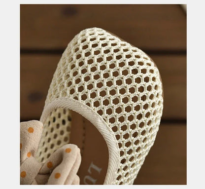 Children Girls Mesh Sandals Baby Summer Toddlers Fashion First Walker Shoes Causal Bowknot Sweet Kids Soft Sandals Breathable.