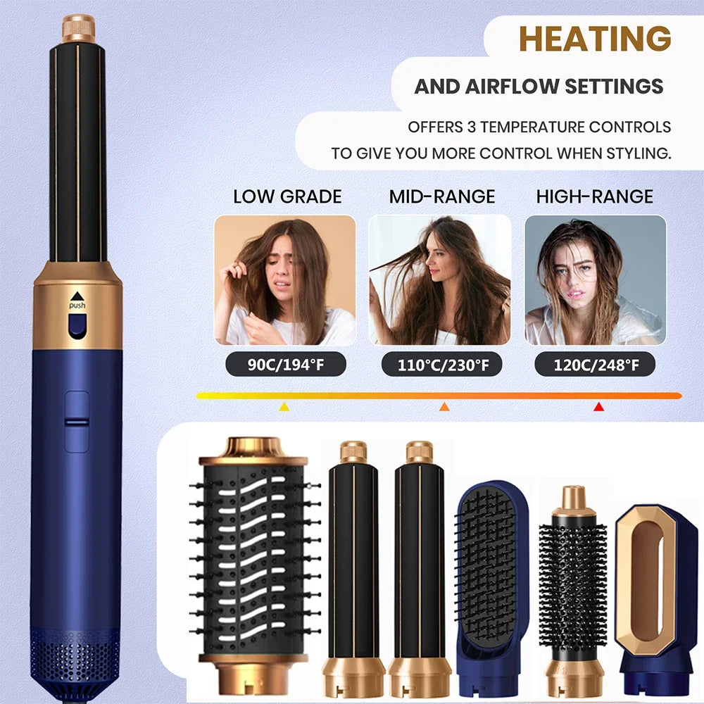 6 in 1 Hair Dryer Brush Hot Comb Set Professional Curling Iron Hair Straightener Styling Tool For Dyson Airwrap Hair Dryer.