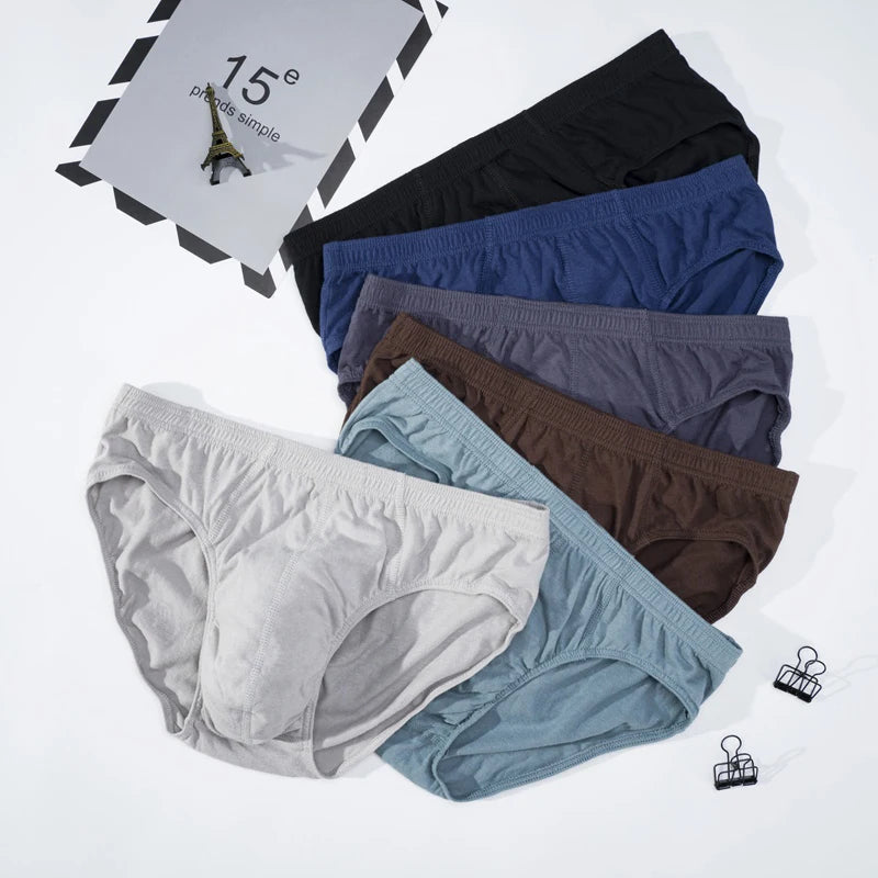 4 Pcs/Lot Men's 100% Cotton Breathable Briefs Comfortable Male Underwear Lingerie Panties Underpants Plue Size Xl -5Xl.