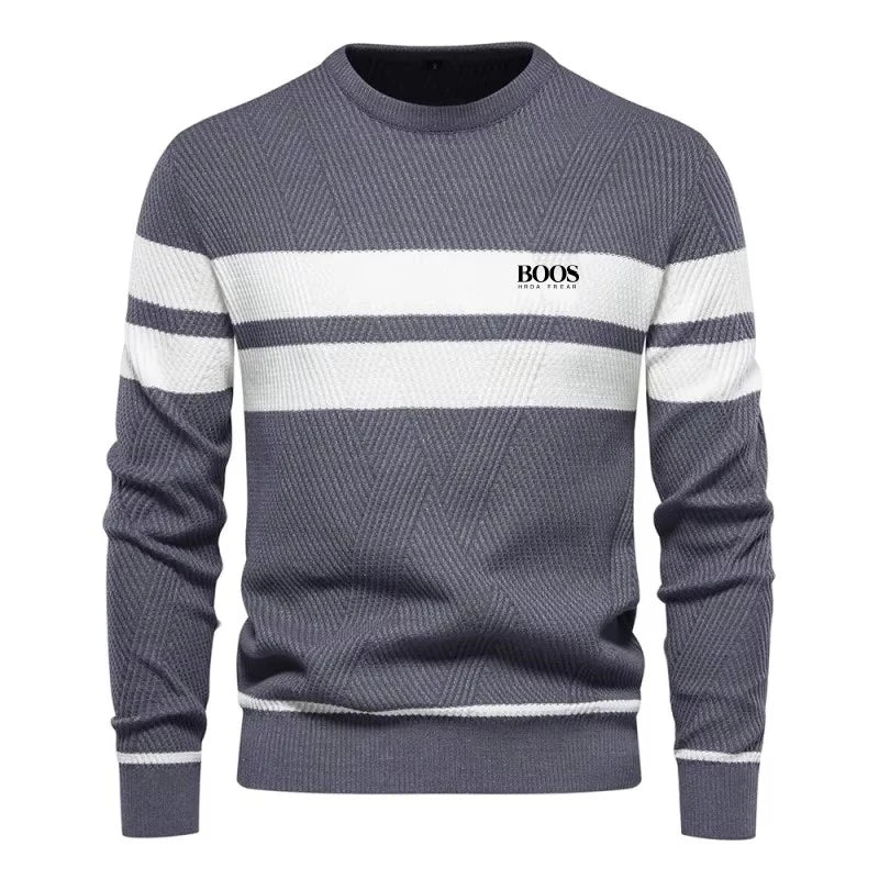 New Autumn Pullover Men's Sweater O-neck Patchwork Long Sleeve Warm Slim Sweaters Men Casual Fashion Sweater Men Clothing.