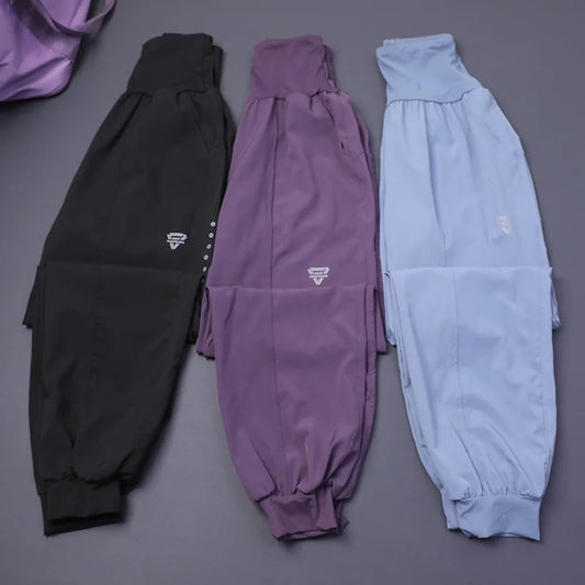 Damen-Fitness-Yogahose mit hoher Taille und Tasche, lockere Bündchen, Knöchel, Workout, Laufen, Training, Sport, Jogginghose, schnell trocknende Haremshose