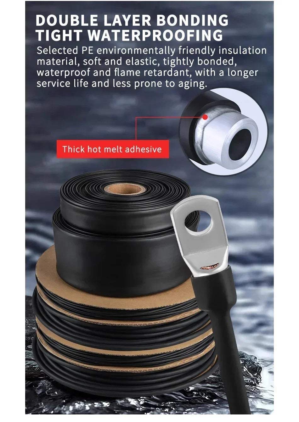 10/50/100 Meter Heat Shrink Tube Black Dia 2.4-25.4mm 3:1 Polyolefin Thermal Cable Sleeve Insulated Red.