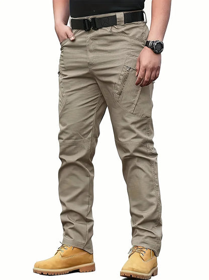 Men's multifunctional pocket tactical pants, wear-resistant Cargo Pants, water repellent, suitable for hiking and outdoor work.