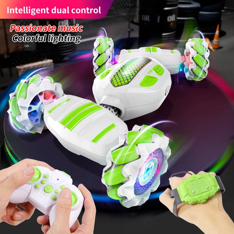 Teeggi S922 2.4G RC Stunt Car 4WD Double Remote Control 360° Degree Rotation RC Off Road Climbing Kids Rc Drift Car Toy for Gift.