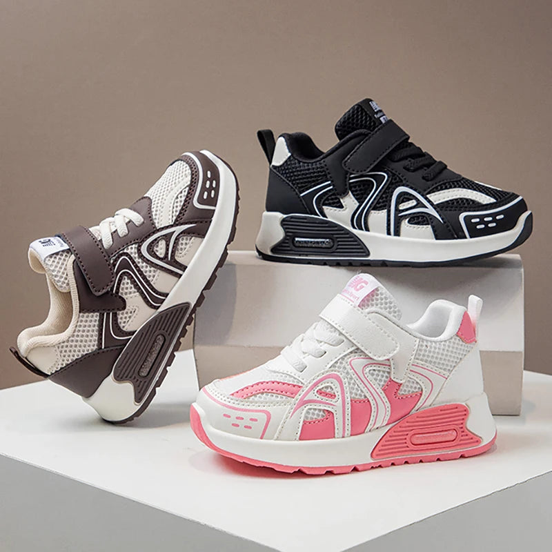 Autumn Children's Sport Shoes PU Leather Teenager Kid's Sneakers Anti-slippery Trend Fashion Girl's Sneakers Boy Running Shoes.