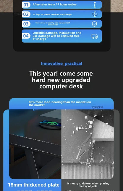 Moderne Doppel-Computertische für Zuhause, Desktop, E-Sport, Gaming-Tisch, Schlafzimmer, einfacher Schreibtisch, Studenten-Studientische, Büromöbel