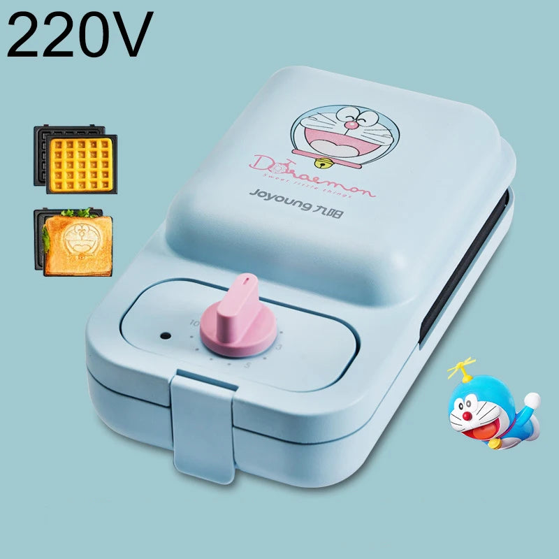 Cartoon Sandwich Machine Home Breakfast Waffle Maker Bread Machine Line Jiuyang Theme  Yellow Blue Timing Fried Eggs