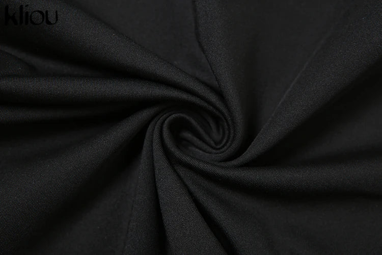 kliou Classic Solid Women Bodysuits Autumn All-matched Stacked Ruched Incline Shoulder Skinny Rompers Female Trend Street  Tops.