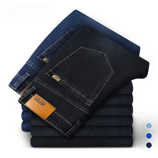 Baumwolle Herren Jeans Denim Hosen Marke Klassische Kleidung Overalls Gerade Hosen für Männer Schwarz Oversize Große Größe 35 40 42 44 46