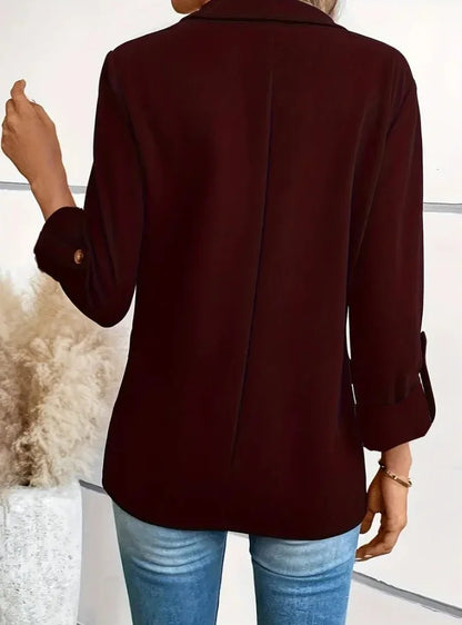 Frauen S-2XL Größe Pendler Neue Stil Langarm Mantel Mode Strickjacke Kleinen Anzug Elegante Einfarbig Casual frauen Anzug tops