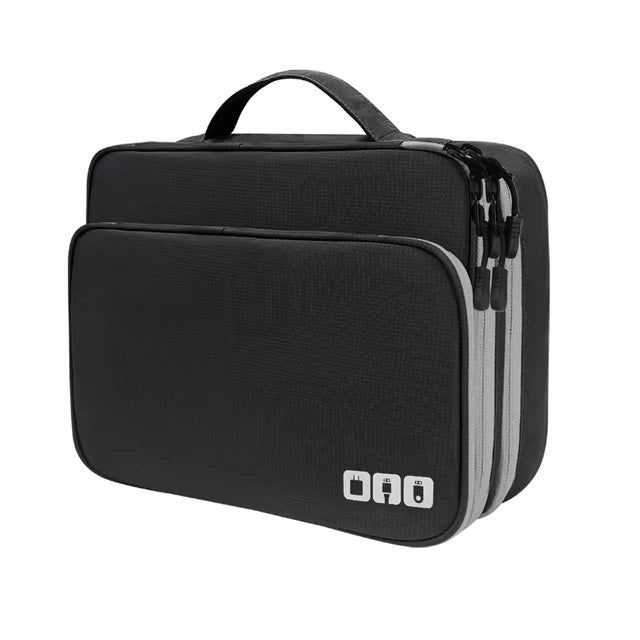 Multi Layer Cable Storage Bag, Electronic Accessories Organizer, Portable Travel Cable Organizer Case for iPad cable Charger.