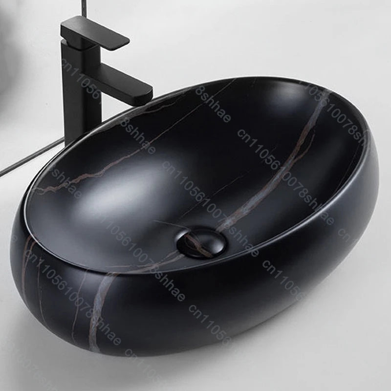 Luxuriöses Vintage-Keramikgefäßwaschbecken für Badezimmer, Waschtisch, Kunstbecken über der Theke, Waschbecken mit Abflusszubehör, Arbeitsplatte