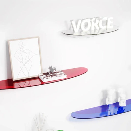 Bathroom Living Room Display Seamless Punch-free Fashion Decoration Color Acrylic Semi-circular Shelf Decoration Rack Storage.