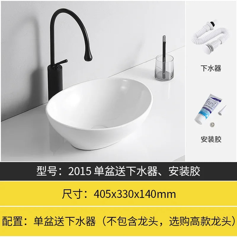Arbeits platte Waschbecken Seite Entwässerung Keramik Waschbecken Balkon Waschbecken Kunst becken Einzel becken quadratischer Kreis