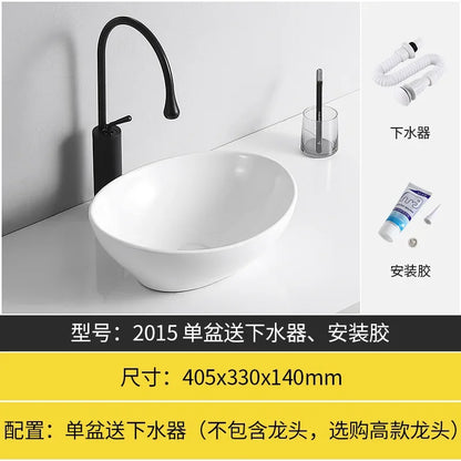 Arbeits platte Waschbecken Seite Entwässerung Keramik Waschbecken Balkon Waschbecken Kunst becken Einzel becken quadratischer Kreis