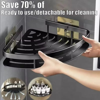 Aluminium Legierung Shampoo Rack Badezimmer Regal Make-Up Lagerung Organizer Dusche Regal Bad Zubehör Kein Bohrer Wand Ecke Regal