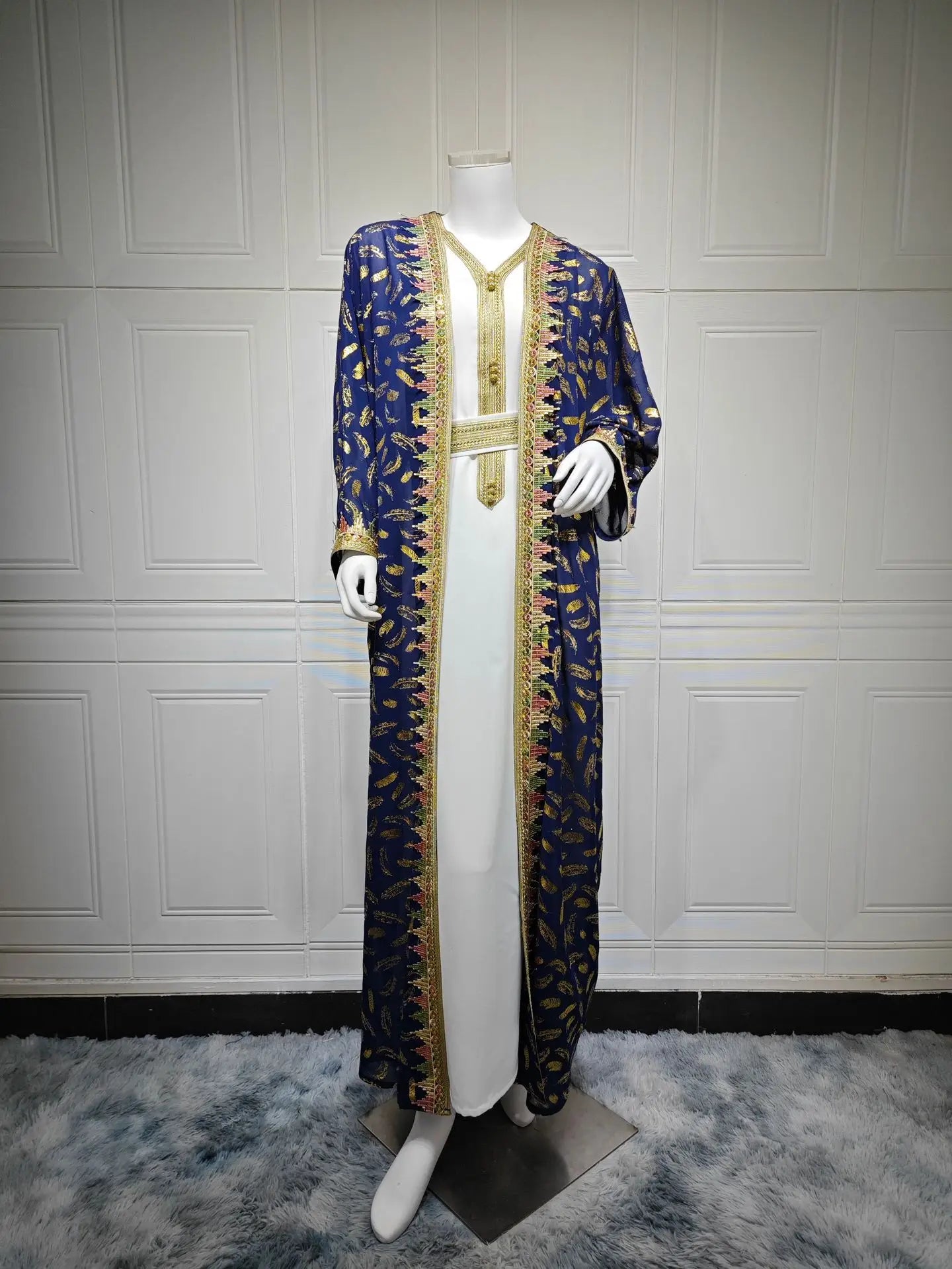 Eid Kimono Jalabiya Muslim Set Women Abaya Dubai Kaftan Morocco Caftan Kebaya Ramadan Dress Djellaba Islam Clothing Ramadan Robe