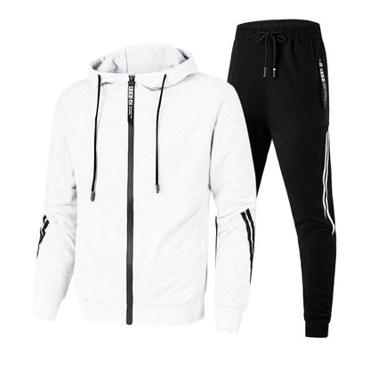 Men Casual Tracksuit Zipper Hoodies Top And Sweatpants 2pcs Set Male Outdoor Jogging Jackets Clothes Sport Man Pants Suit 2025.
