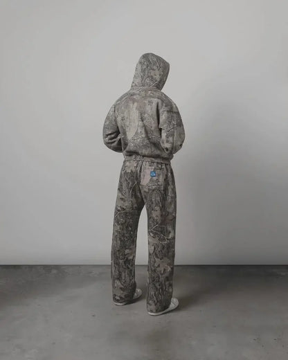 Y2K Camouflage 2 Piece Set European American Harajuku Zipper Hoodie Pullover Oversize Sweatpants Casual Wide Leg Pant Streetwear.