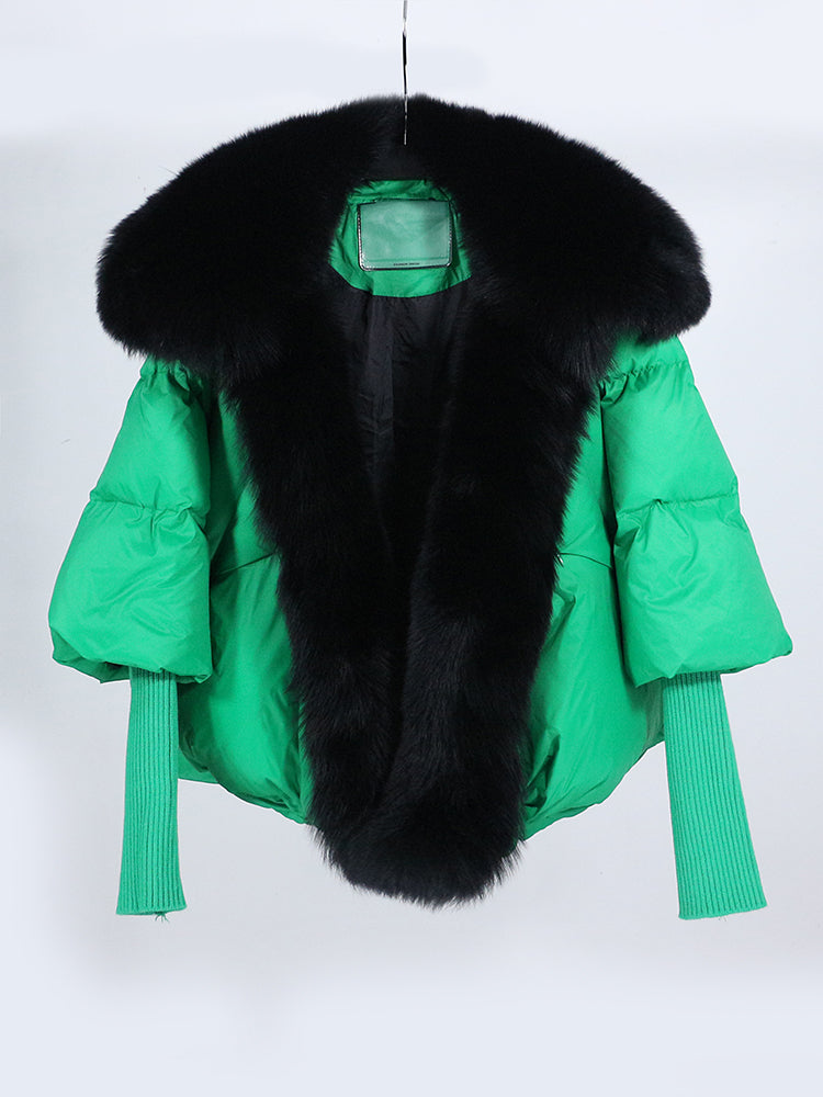 Lose Natürliche Echt Fox Pelz Kragen Mantel Dicke Neue Europäische Mode Weiße Ente Unten Jacke Winter Frauen Warme Luxus Oberbekleidung