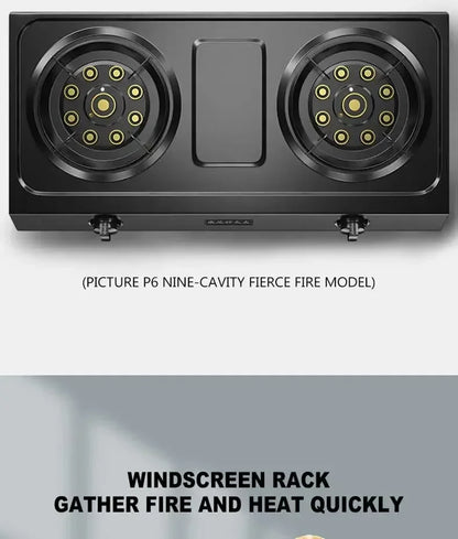 Gas Stove, Double Stove, Desktop, Sudden Fire Extinguishing Protection, Household Liquefied Gas, Natural Gas Gas Stove.