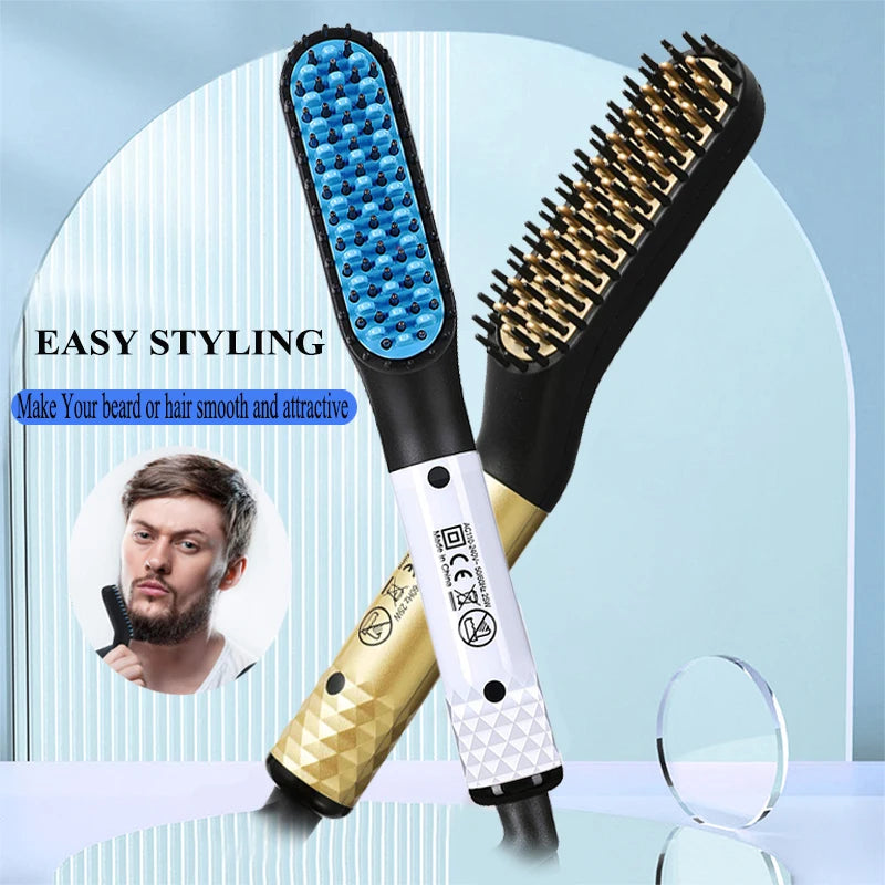 Multifunctional Quick Hair Beard Straightener Men's Hair Straightening Flat Iron Heated Hair Comb Electric Men Hair Beard Styler.