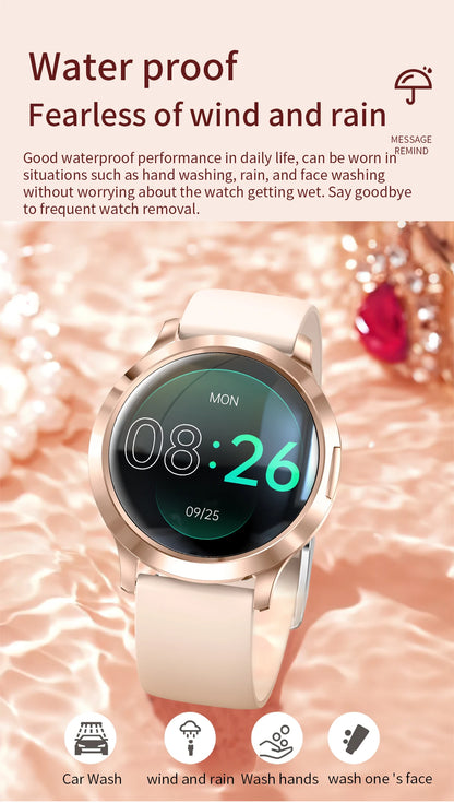 2025 New Smart Watch For Women AMOLED Screen Watches IP68 Waterproof Heart Rate Monitor Ladies Call Smart watch For Android ios
