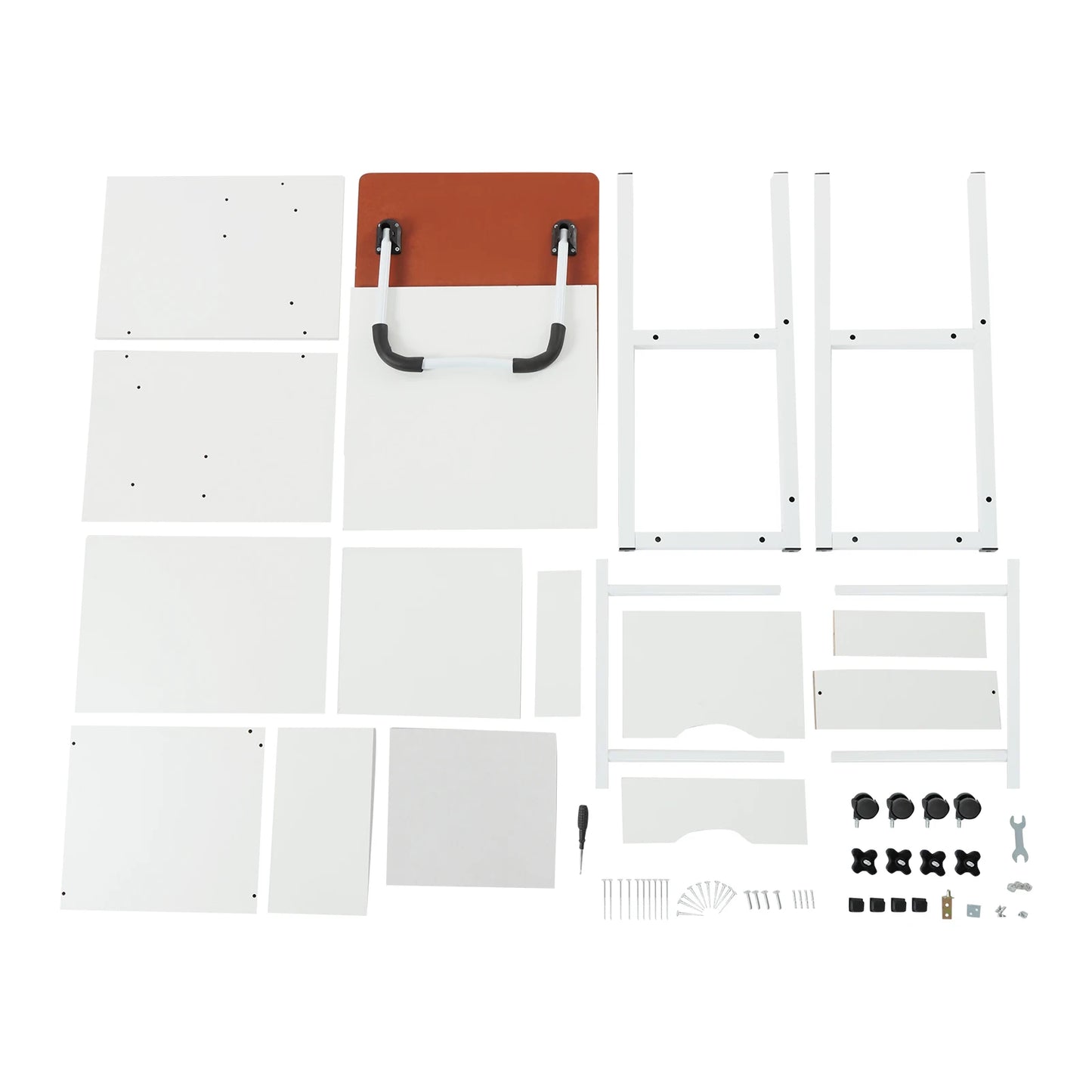 Klappbarer Laptop-Schreibtisch mit Rollen, höhenverstellbarer Nachttisch, Computertisch, tragbarer Schlafzimmer-Bürotisch